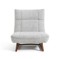 Кресло Низкое из меланжевой ткани с эффектом букле Lafar единый размер бежевый AM.PM  фото, kupilegko.ru